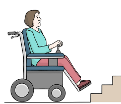 Zeichnung von einem Hinderniss für Rollstuhlfahrer